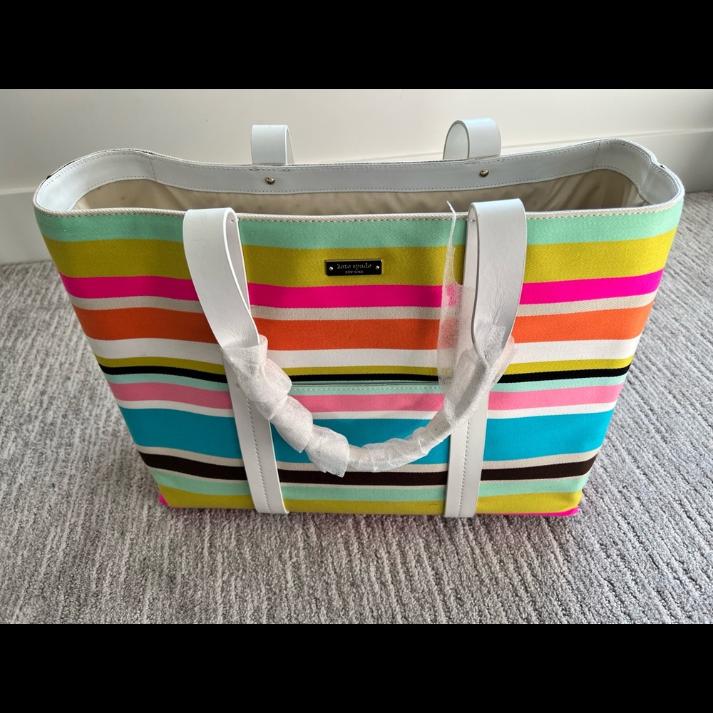 NWT Kate Spade Diaper bag in multi-colour. Dust bag is included.